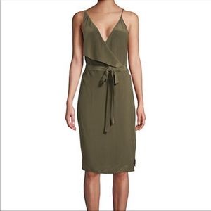L’AGENCE JULIETA DRESS IN DARK OLIVE. EUC.